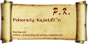 Pohorely Kajetán névjegykártya